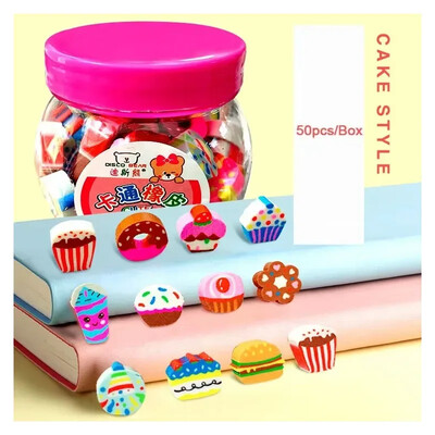 50 kom/set Slatka gumena gumica Kreativna životinja Voće Olovka Gumica Mini Kawaii pribor Uredski pribor za djecu i studente