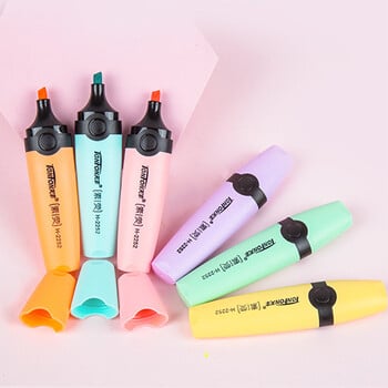 6 τεμ/σετ Highlighter Παστέλ Χρώματα Σμίλη Μαρκαδόρο Μαρκαδόρο Επίπεδη Μονή Κεφαλή Ανοιχτόχρωμο Πλάγιο Σχέδιο Φθορίζον Μαρκαδόροι στυλό