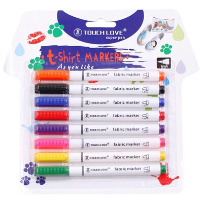8 bucăți/set 8 culori artă graffiti bricolaj artizanat consumabile de desen instrumente de pictură textil vopsea pix țesătură marker pix tricou marker