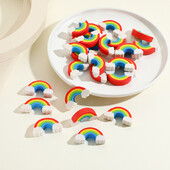 10 бр. Creative Rainbow Bridge Erasers Молив Гумени ученически пособия Сладък анимационен мини Rainbow Bridge Eraser Детски подаръци
