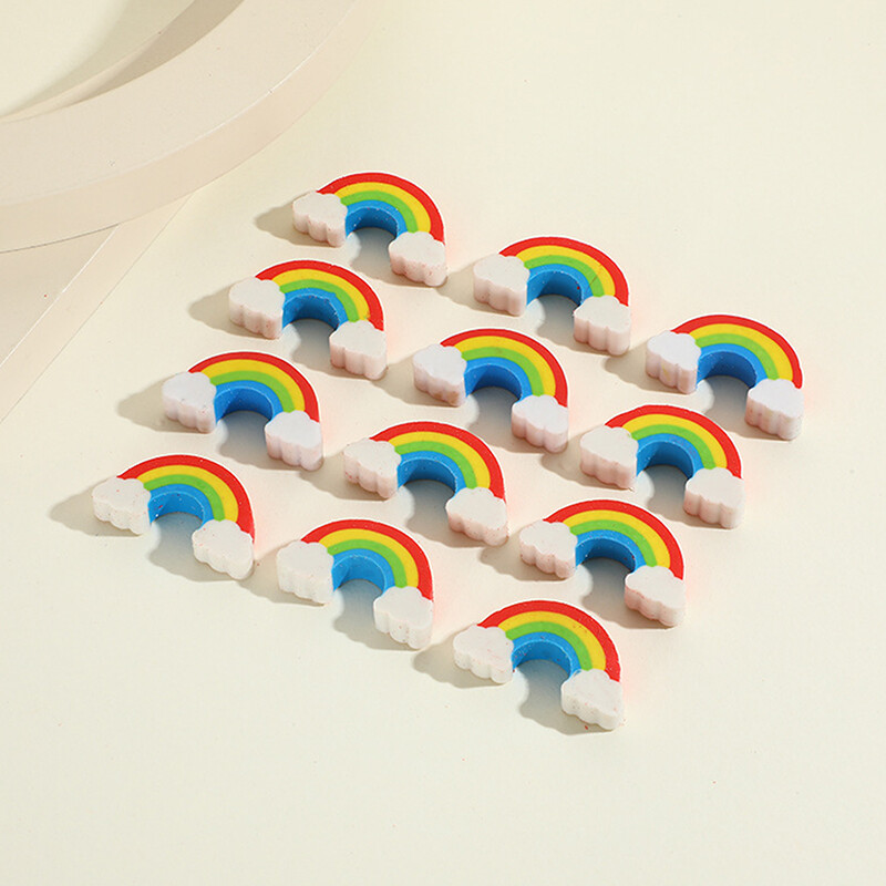 10 бр. Creative Rainbow Bridge Erasers Молив Гумени ученически пособия Сладък анимационен мини Rainbow Bridge Eraser Детски подаръци