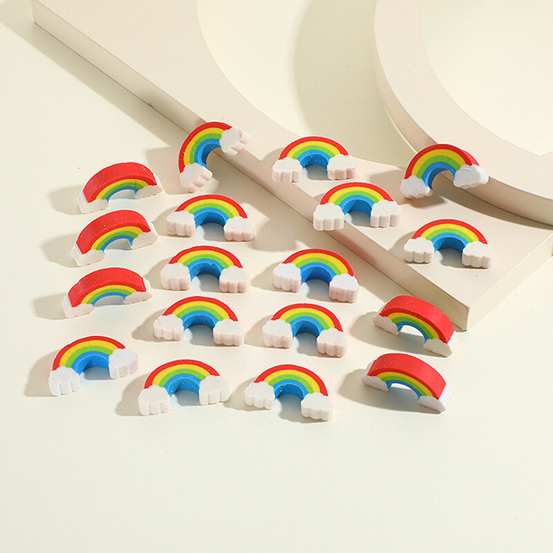 10 бр. Creative Rainbow Bridge Erasers Молив Гумени ученически пособия Сладък анимационен мини Rainbow Bridge Eraser Детски подаръци