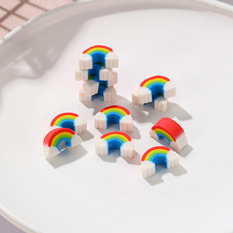 10 бр. Creative Rainbow Bridge Erasers Молив Гумени ученически пособия Сладък анимационен мини Rainbow Bridge Eraser Детски подаръци