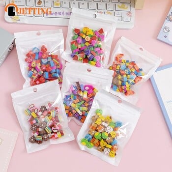 50 τμχ/τσάντα Kawaii Eraser Creative Cartoon Mini Pencil Rubber Animal Fruit Χριστουγεννιάτικες γόμες για παιδιά Σχολικά είδη γραφικής ύλης