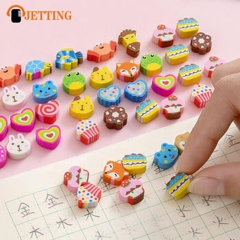 50 τμχ/τσάντα Kawaii Eraser Creative Cartoon Mini Pencil Rubber Animal Fruit Χριστουγεννιάτικες γόμες για παιδιά Σχολικά είδη γραφικής ύλης