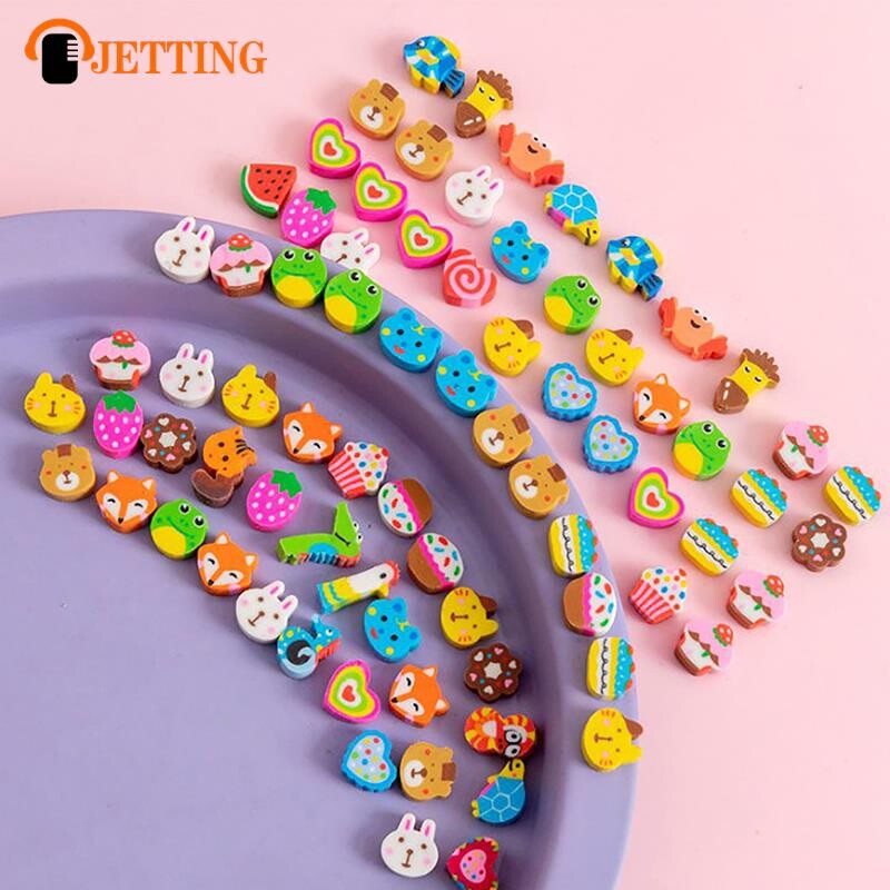 50 kom/vreći Kawaii gumica Kreativni crtić Mini olovka Gumene životinje Voće Božićne gumice za djecu Školski pribor