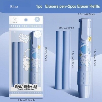 Комплект гуми тип писалка, сменяема сърцевина, гуми за сладки анимационни моливи за деца, прибираща се гумичка за молив, гумена мека ядро за пълнене