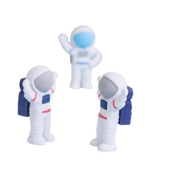 3 τεμ/συσκευασία Creative Space Astronaut Rubber Pencil Eraser Μαθητικά παιδικά βραβεία Γραφική ύλη Σχολική προμήθεια Χαριτωμένα χαρτικά