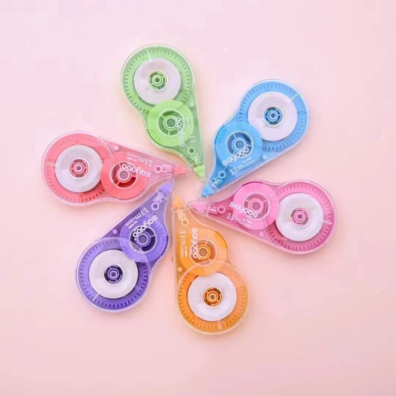 Коригираща лента 6 опаковки, общо 2834,65 инча, достъпни опаковки, коригираща лента с голям капацитет, корективна лента за студенти, бяла