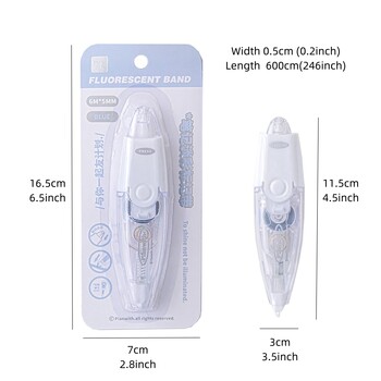 1 τεμ. Ταινία διόρθωσης χρώματος Fluorescent Band 5mm*6m for Spot Point Marker Highlighting Office School A7604