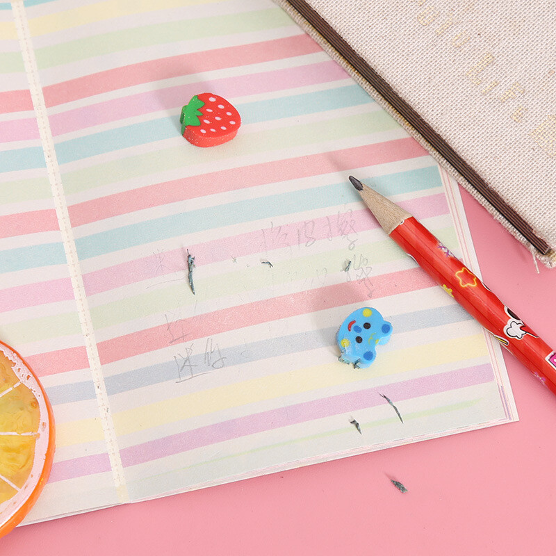 30 бр. Сладък анимационен молив Гуми Плодове Форма на животно Гума Детски училищни корекционни принадлежности Подарък за студенти Мини гума