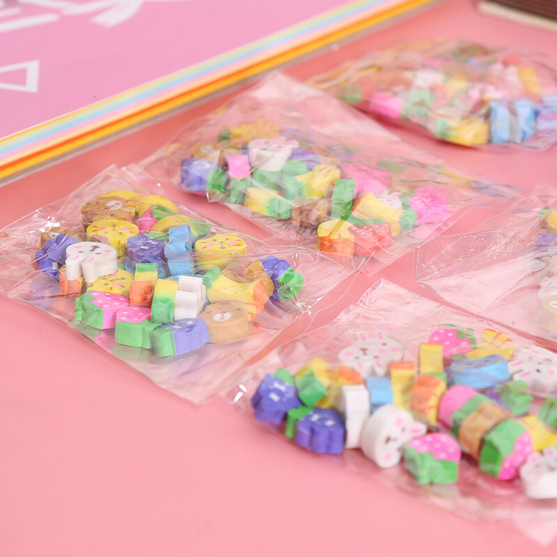 30 бр. Сладък анимационен молив Гуми Плодове Форма на животно Гума Детски училищни корекционни принадлежности Подарък за студенти Мини гума