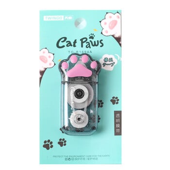 5mm * 6m Χαριτωμένο διαφανές Cat Claw White Out Correction Tape for Kids Gift School Supplies Materials Korean Stationer