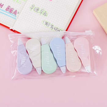 6PCS Tape Corrector Sweet Things for School Kawaii Stationery for School Ribbon Corrector Tape Putty Corrector XZD01