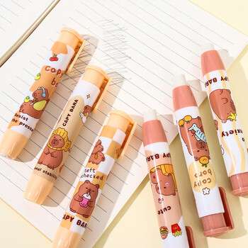 Cute Capybara Press On Erasers Cartoon Kawaii Πτυσσόμενες γόμες από καουτσούκ για Παιδιά Μαθητές που γράφουν σχέδιο