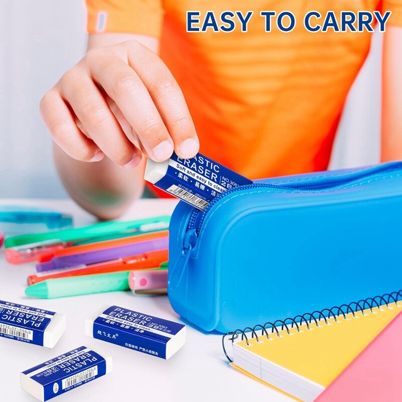 12 опаковки Комплект гуми за моливи Комплект бели гуми за училище, Художествени гуми за деца Масово рисуване