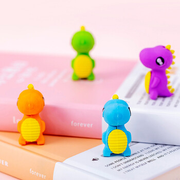 4 τμχ Cute Cartoon Dinosaur Pencil Eraser Rubber Eraser Primary Μαθητικά Βραβεία Διαφημιστικό δώρο Γόμες γραφικής ύλης για παιδιά