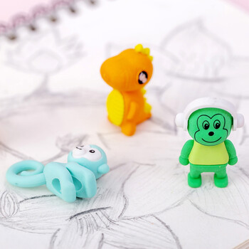 4 τμχ Cute Cartoon Dinosaur Pencil Eraser Rubber Eraser Primary Μαθητικά Βραβεία Διαφημιστικό δώρο Γόμες γραφικής ύλης για παιδιά