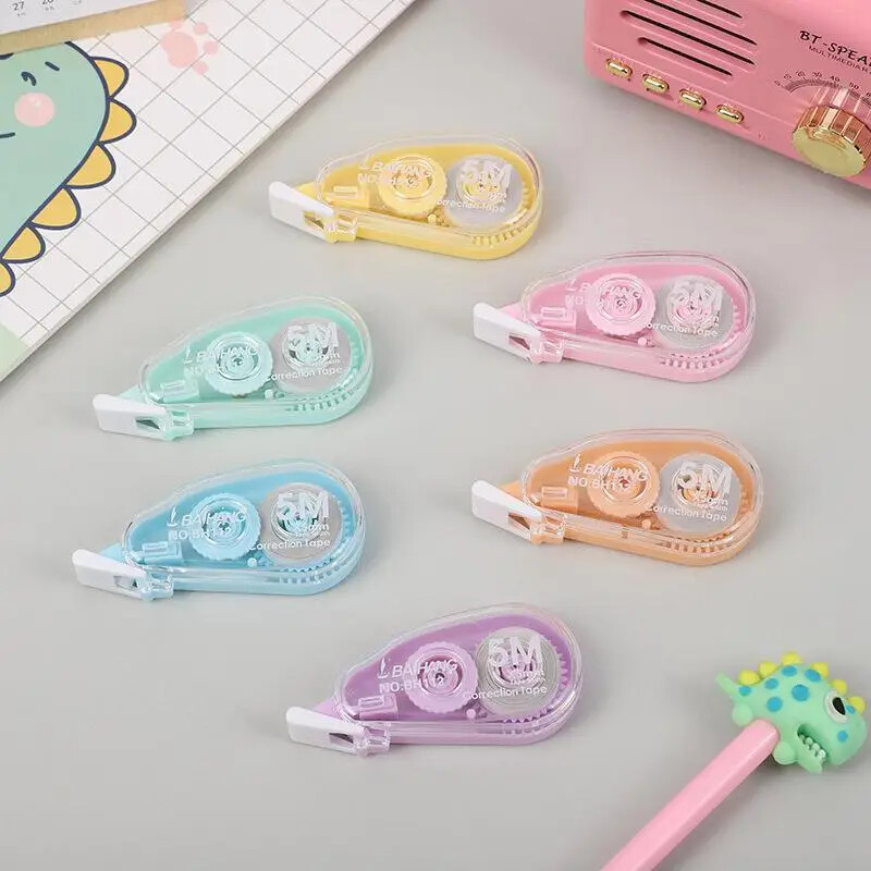 6Pcs/Set Traka za korekciju Jednostavna prijenosna simpatična pobijelila Korektor Alati Školski pribor Uredski pribor Studentski pribor