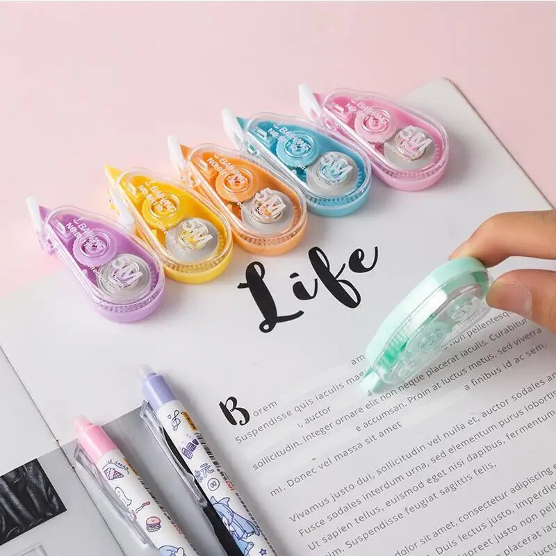 6Pcs/Set Traka za korekciju Jednostavna prijenosna simpatična pobijelila Korektor Alati Školski pribor Uredski pribor Studentski pribor