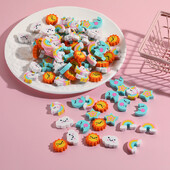 10 бр./Партида Kawaii Unicorn Rainbow Eraser Сладък анимационен облак Звезда Луна Слънце Молив Гумени гуми за деца Училищни канцеларски материали