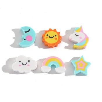 10Pcs/Παρτίδα Kawaii Unicorn Rainbow Eraser Cute Cartoon Cloud Star Moon Sun Pencil Rubber Eraser for Kids School Γραφική γραφική ύλη