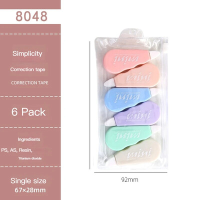 6 tk/pakk Korrektsiooniteibid Reklaamkingitus Lõuna-Korea kirjatarbed Armas tüdrukule kaasaskantav miniteibikomplekt Kooli kontoritarbed