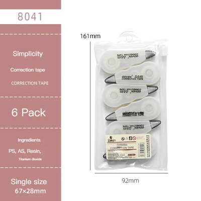 6 tk/pakk Korrektsiooniteibid Reklaamkingitus Lõuna-Korea kirjatarbed Armas tüdrukule kaasaskantav miniteibikomplekt Kooli kontoritarbed