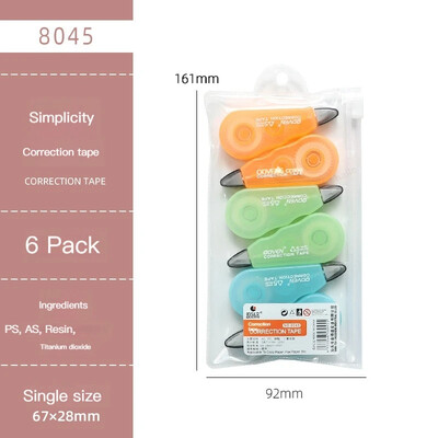 6 tk/pakk Korrektsiooniteibid Reklaamkingitus Lõuna-Korea kirjatarbed Armas tüdrukule kaasaskantav miniteibikomplekt Kooli kontoritarbed