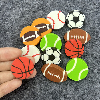 35Pcs Students Stationary Novelty Pencil Rubber Eraser For Children Kids Cartoon Football Basketball Mini Eraser School Eraser