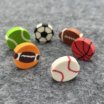 35Pcs Students Stationary Novelty Pencil Rubber Eraser For Children Kids Cartoon Football Basketball Mini Eraser School Eraser