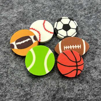 35Pcs Students Stationary Novelty Pencil Rubber Eraser For Children Kids Cartoon Football Basketball Mini Eraser School Eraser