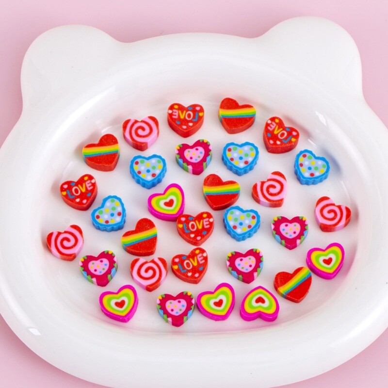 30 капсули/комплект прозрачна торбичка анимационен плод животно любов мини гумичка трансграничен 1 юни коледни подаръци награди канцеларски материали