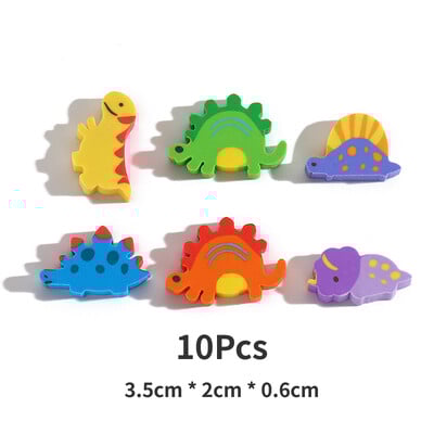 10 buc/lot, drăguț din desene animate cu dinozaur, gumă de șters pentru creion din cauciuc, mic de șters cu animale de dinozaur, Kawaii, staționar, rechizite școlare pentru copii