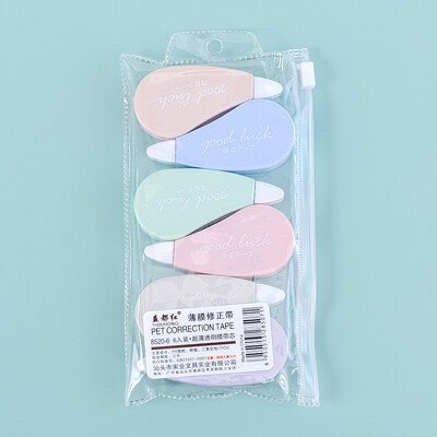 6Pcs/Set Trake za korekciju Izmijenjeni alati Prozirne vidljive tiskanice Slatki dječak Djevojčica Prijenosni set mini traka Školski uredski pribor