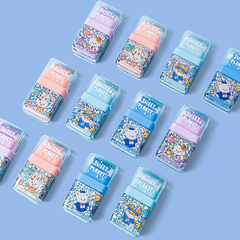 2 бр. Sweet Planet Eraser с почистваща ролка Creative Cute Rubber Student Prize Ученически канцеларски материали