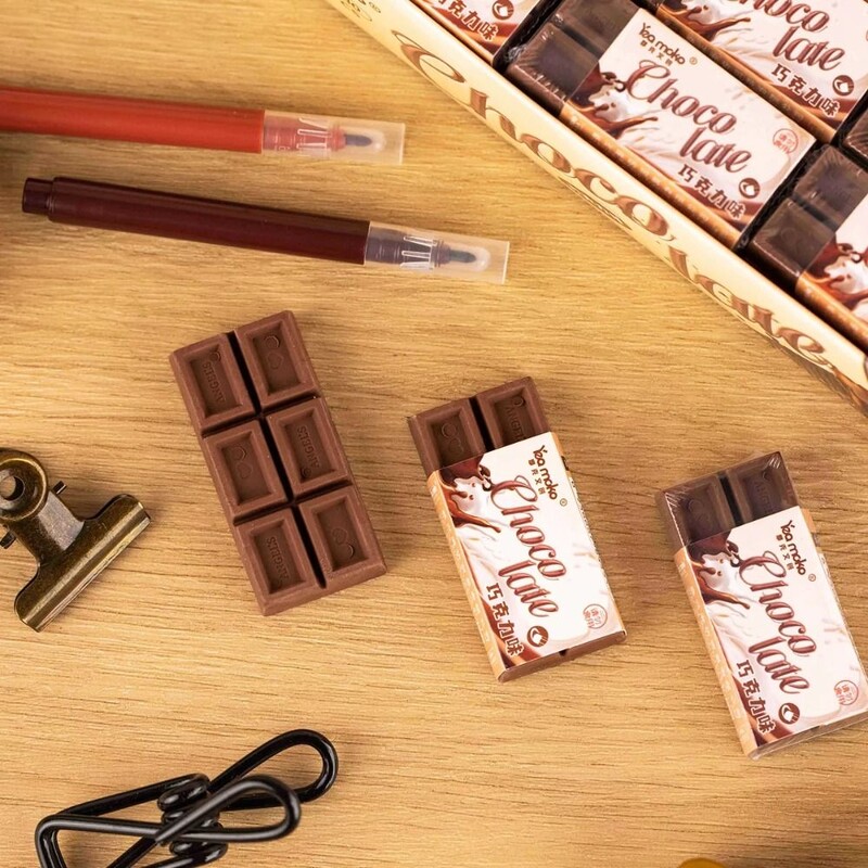 Kawai Eraser Cute Chocolate Shape Novitet Školski pribor Kreativni gumeni učenik