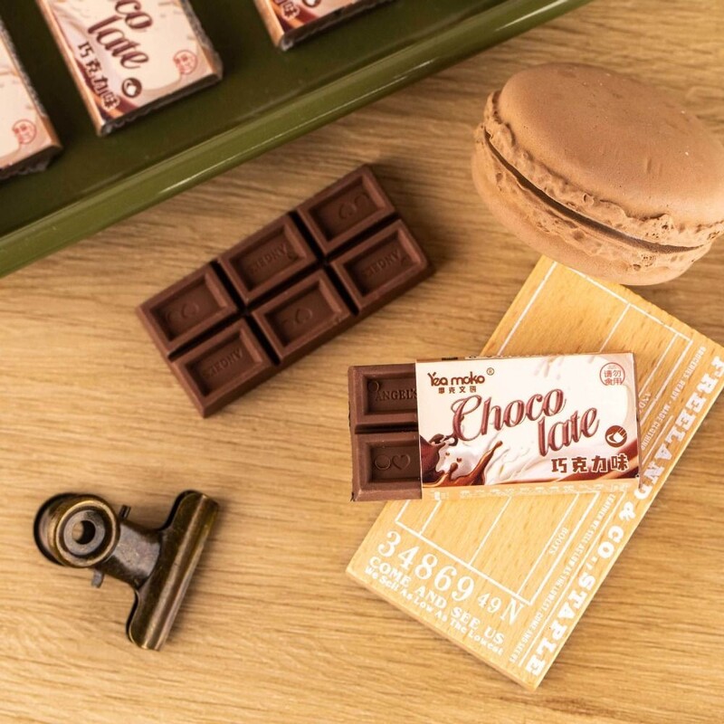 Kawai Eraser Cute Chocolate Shape Novitet Školski pribor Kreativni gumeni učenik
