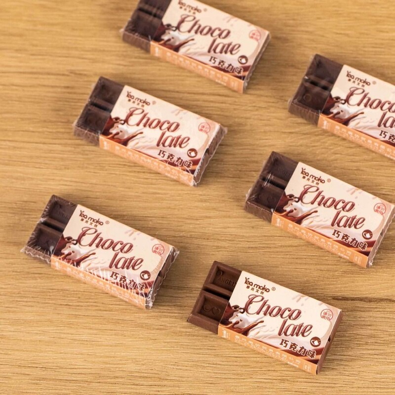 Kawai Eraser Cute Chocolate Shape Novitet Školski pribor Kreativni gumeni učenik