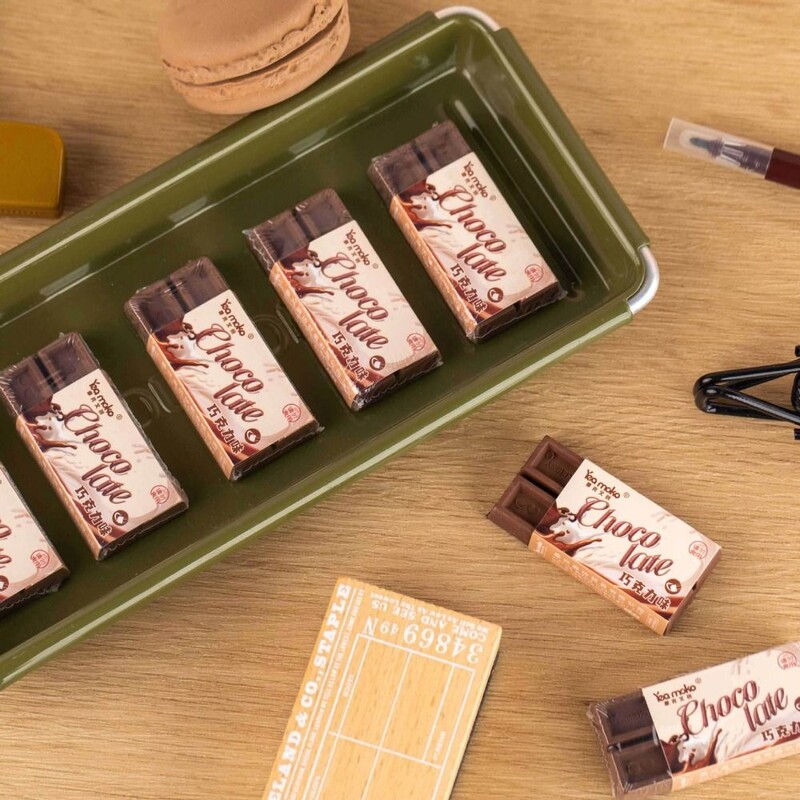 Kawai Eraser Cute Chocolate Shape Novitet Školski pribor Kreativni gumeni učenik