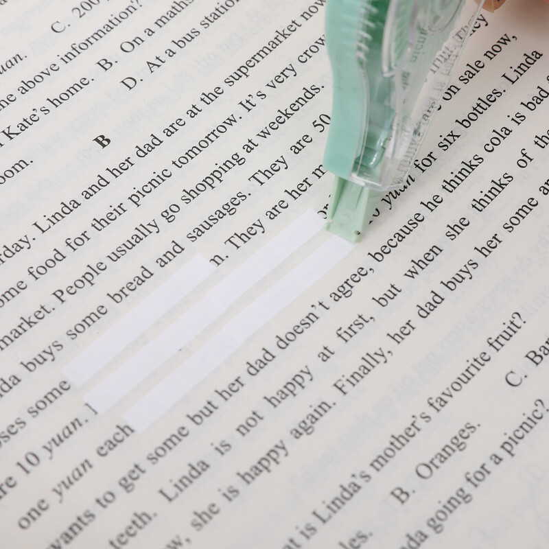 3 бр. 19,7 фута лента за коригиране на избелването Устойчива на разкъсване лента в насипно състояние за училище, офис, водене на бележки, дневник (ширина на лентата 0,2 инча)