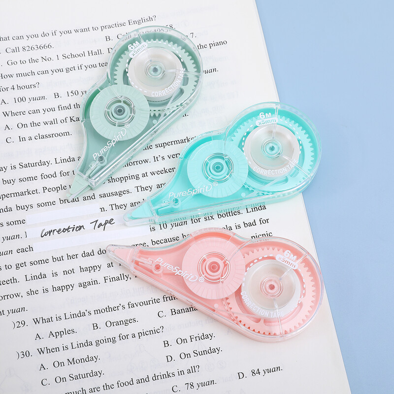 3 бр. 19,7 фута лента за коригиране на избелването Устойчива на разкъсване лента в насипно състояние за училище, офис, водене на бележки, дневник (ширина на лентата 0,2 инча)