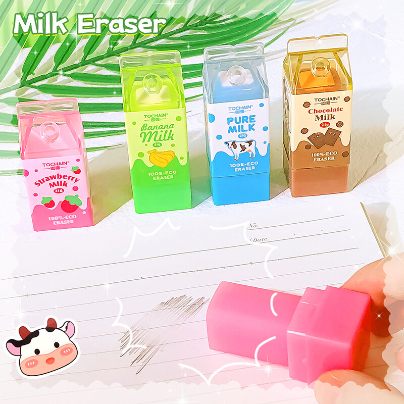 mielos estetinės kanceliarinės prekės atgal į mokyklinės prekės raštinės reikmenys Kawaii Erasers pieno guma mokytojas tiekia mokyklines reikmenis įranga