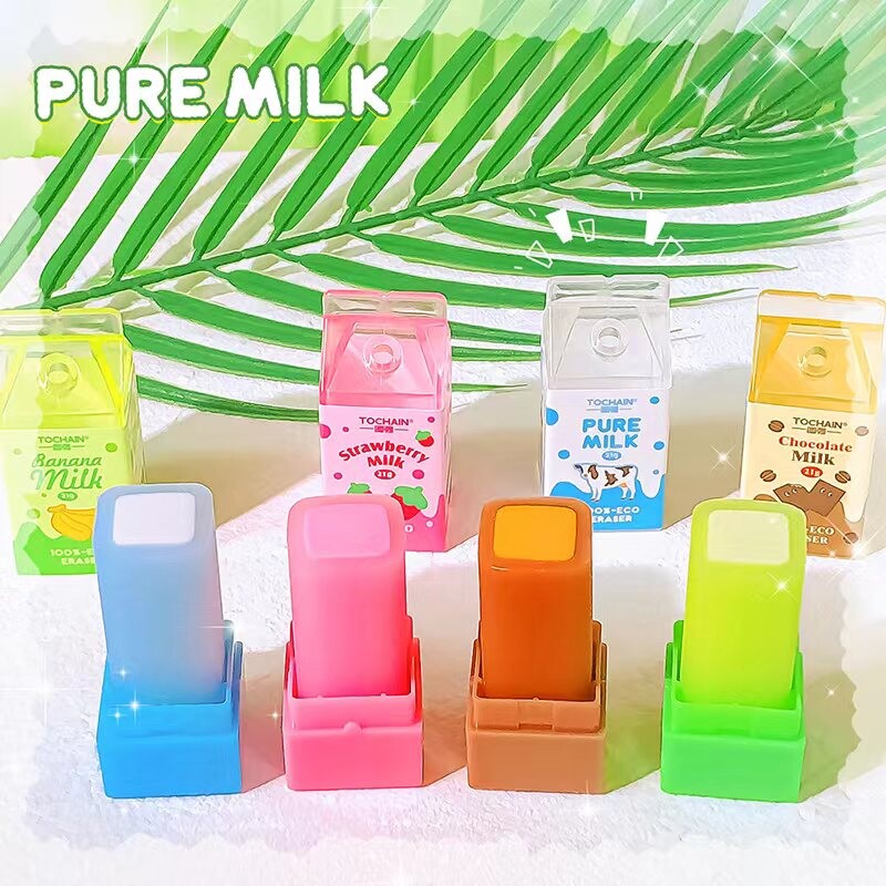 mielos estetinės kanceliarinės prekės atgal į mokyklinės prekės raštinės reikmenys Kawaii Erasers pieno guma mokytojas tiekia mokyklines reikmenis įranga