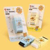 Drăguță gumă de șters cu gumă de șters Curățător de praf Ascuțitoare de creion încorporată Gumă de șters 3 în 1 Gumă de șters manual Colector de firimituri pentru studenți