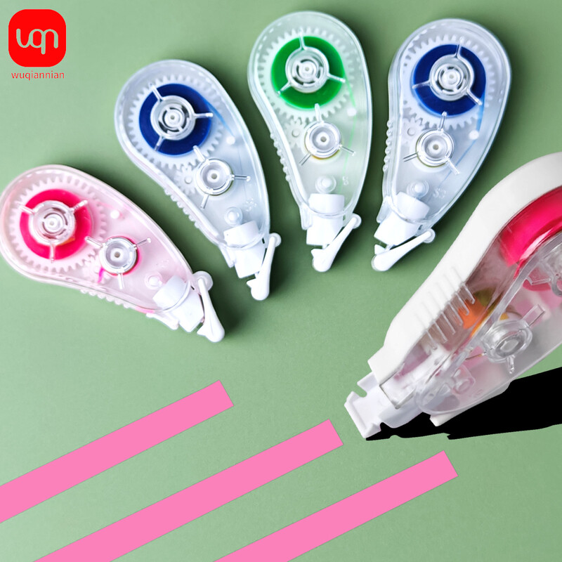 kawaii Highlighter Correction Tape Симпатична лента за маркиране с много етикети Маскираща лента Изтриваем маркер Копринена лента за училищен офис