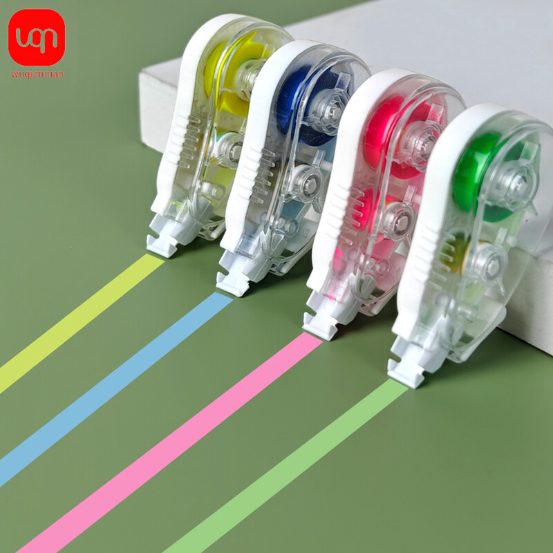 kawaii Highlighter Correction Tape Симпатична лента за маркиране с много етикети Маскираща лента Изтриваем маркер Копринена лента за училищен офис