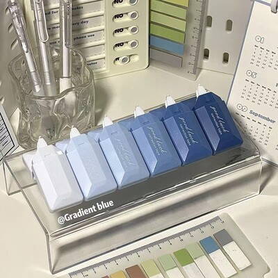 Bandă de corecție cu gradient în stil card de 6 buc pentru uzul studenților Bandă de corectare silențioasă de mare capacitate, portabilă, compactă și estetică înaltă