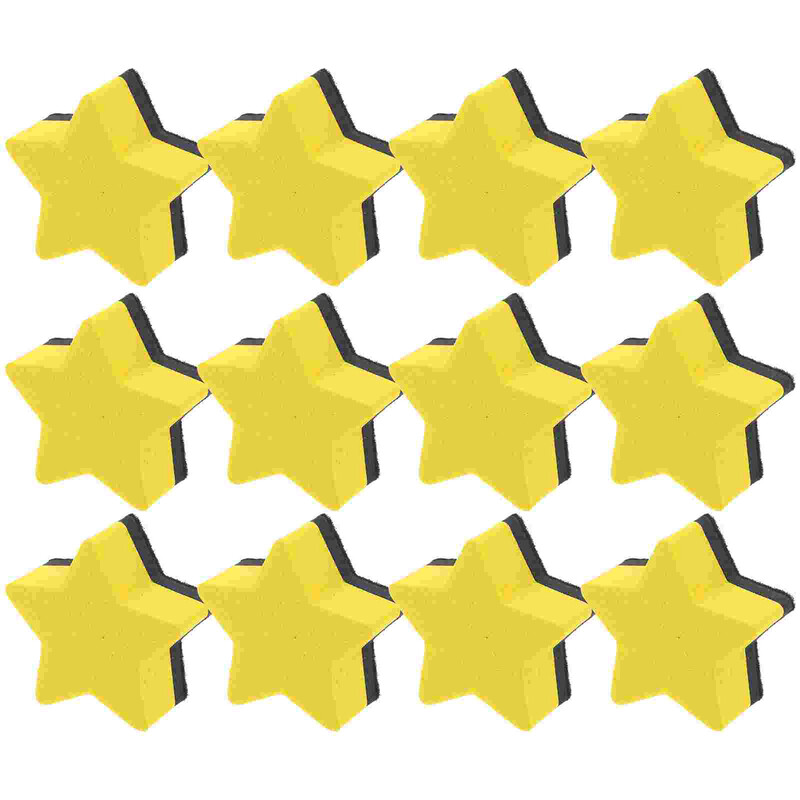 12 бр. Стикери Пентаграма Гума Детски гуми Малки анимационни магнитни звезди за бяла дъска Жълто