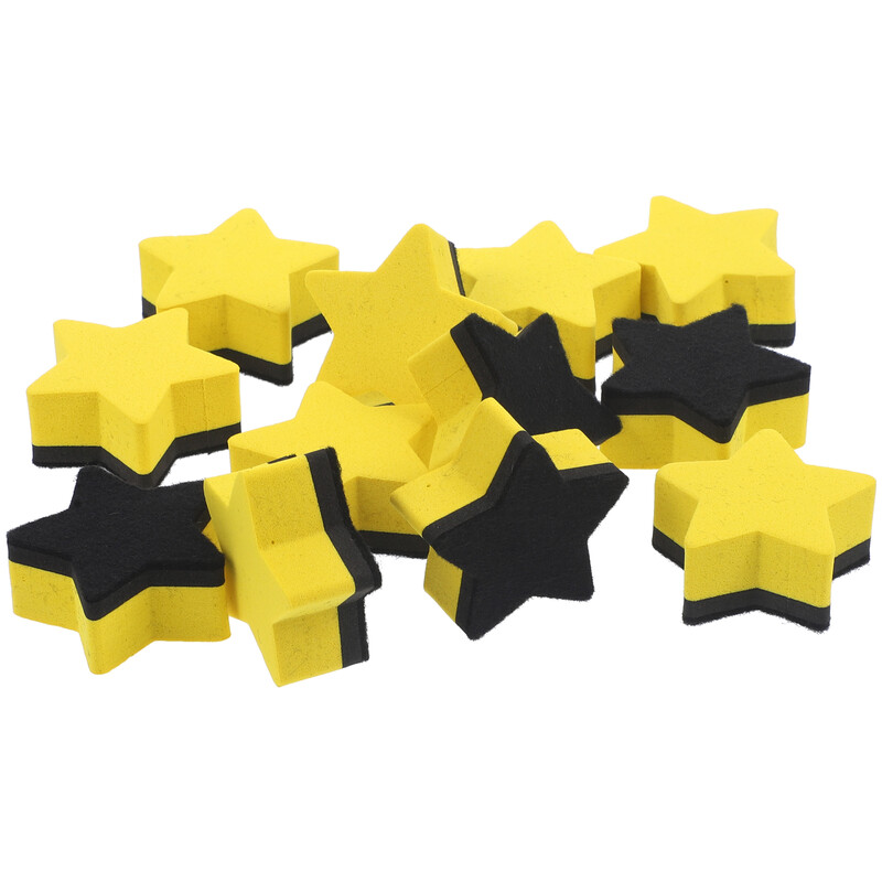 12 бр. Стикери Пентаграма Гума Детски гуми Малки анимационни магнитни звезди за бяла дъска Жълто